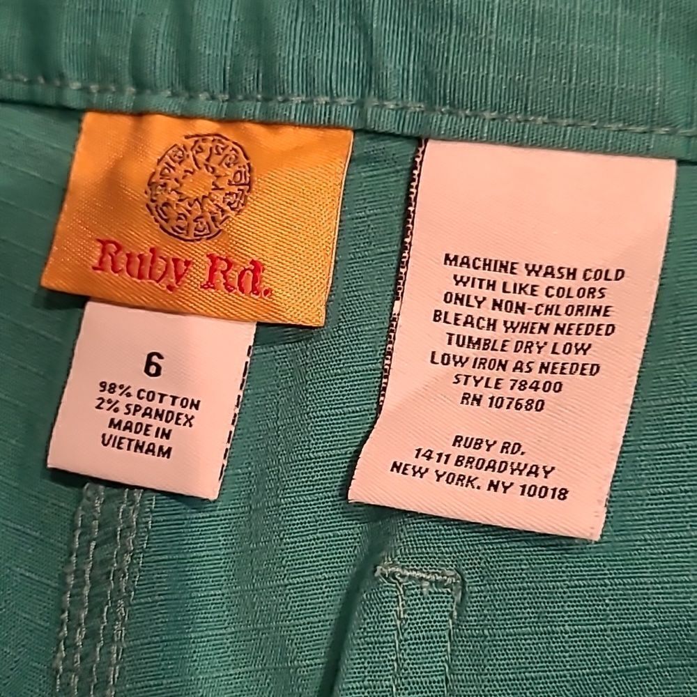 Ruby Rd sz 6 green capri - Picture 4 of 6